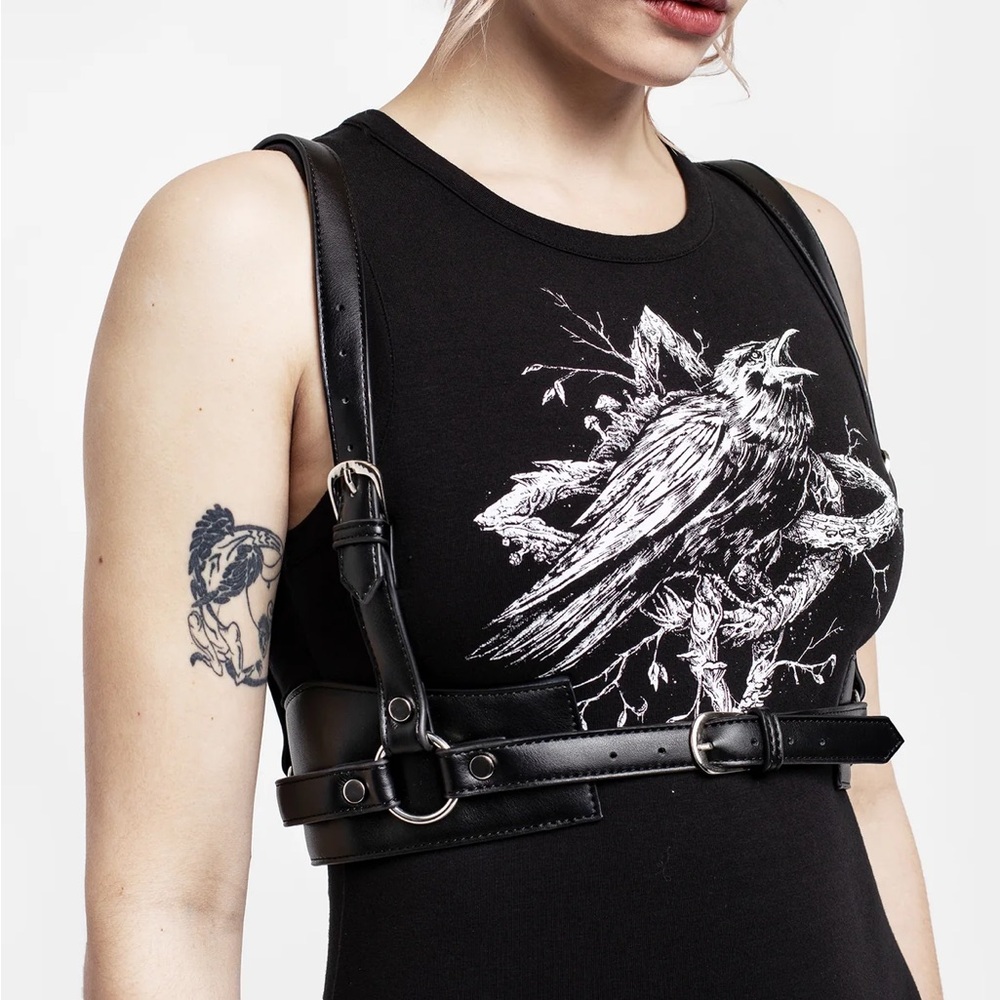 Disturbia Maeve Western Antique Silver Harness